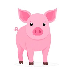Naklejka premium Cute pink pig illustration