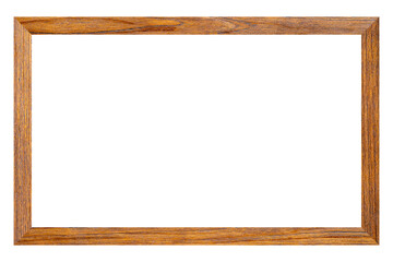 Antique Simple Brown Classic Old Vintage Wooden Rectangle mockup canvas frame isolated on white background. Blank and diverse subject molding baguette. Design element. use for paint, mirror or photo