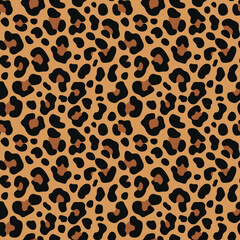 Fototapeta premium Leopard skin vector illustration seamless design