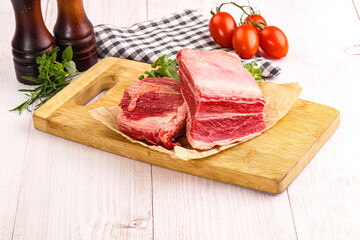 Raw beef rib for cooking
