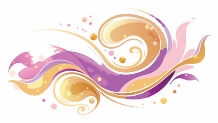 Abstract watercolor design with dynamic pink and purple swirling patterns..eps