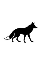 Silhouette of a Walking Fox