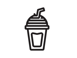 Healthy protein shake bottle icon in clean flat style