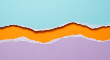 Obraz premium Abstract Background with Ripped Blue Paper Revealing an Orange Layer