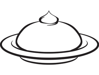 Creamy rasmalai dessert icon in outlined flat design
