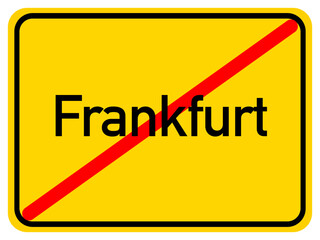 Illustration of a city exit sign for the city of Frankfurt