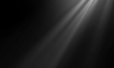 Sunlight Overlay with Dramatic Rays on Black Background, Sunbeam Light Effect Overlay with Rays on Black Background