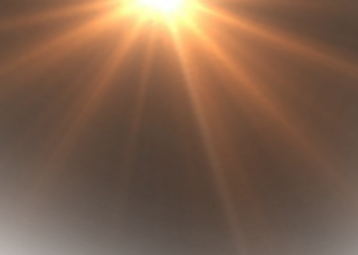 Sunlight Overlay with Dramatic Golden Rays on Transparent Background, Sunbeam Light Effect Overlay with Glowing Rays on Transparent Background