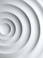 Obraz premium concentric randomly offset white rings or circles steps fading out background wallpaper banner close up flat lay top view from above abstract modern minimal white background