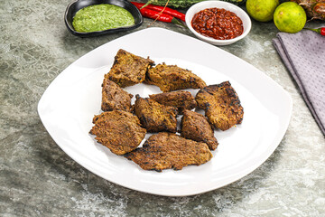 Grilled beef barbecue with spises