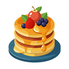 stack of pancakes with berries