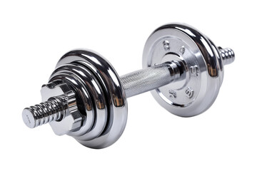 Naklejka premium Weightlifting action with dumbbell in home gym fitness environment perspective isolated on transparent background, png