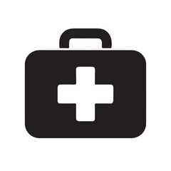 First aid kit icon, medical bag symbol