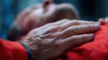 Fototapeta premium Hands administering life-saving first aid in an emergency situation, immediate care. Medical, critical. Focused, decisive.