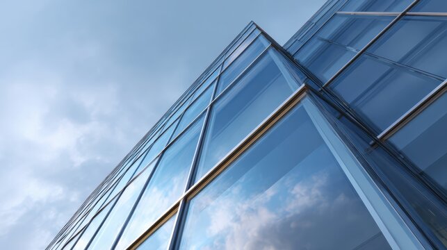 Smart window glass dynamically adjusting tint for energy efficiency, responsive architecture. Green building, automation. Modern, functional.