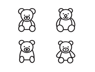 Obraz premium Minimal baby accessory icon set in clean outline