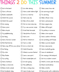Summer Bucket List.Summer checklist for kids with fun activity ideas. Things to Do This Summer.  
