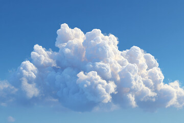 A stylized cloud formation abstractly resembling a regional weather map against a clear, blue sky.