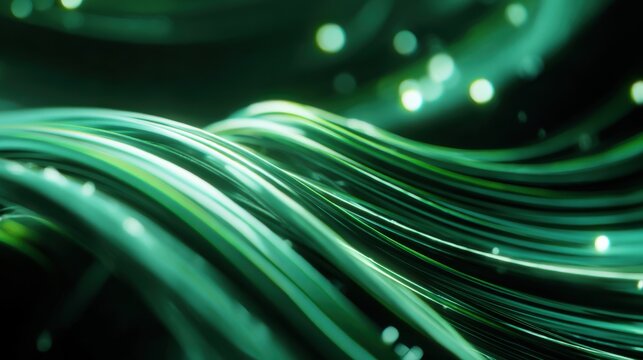 flowing green abstract curves