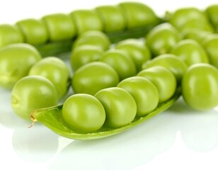 Fresh green peas in pod, close-up