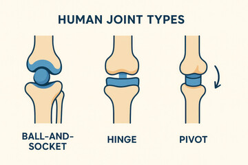 Human Joint Types Diagram, Anatomy Education Illustration