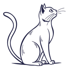 black and white cat vector