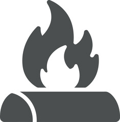 Campfire icon fire and wood symbol