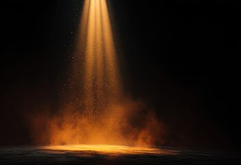 Stage spotlight illuminates a smoky area