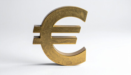 Obraz premium Golden euro symbol isolated on white background. Wealth, currency and investment.