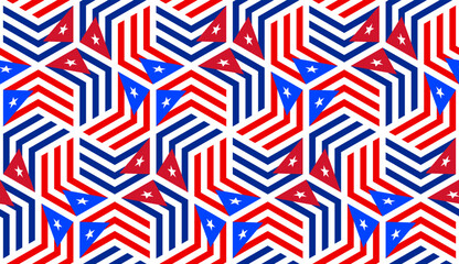 cuba and puerto rico flag chevron pattern. geometric background for decoration and etc. vector illustration