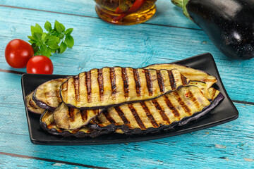Grilled eggplant slices for snack