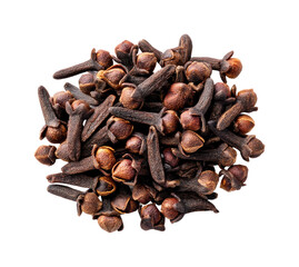 Harvesting cloves spice market culinary ingredients view isolated on transparent background, png