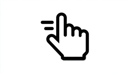 Fototapeta premium A hand symbol represents a request for silence, featuring a raised index finger with motion lines, created in a simple, minimalistic style. The design is bold and clear.