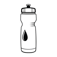 Sports Water Bottle Line Art Icon for Fitness and Hydration
