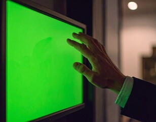 Touchscreen interaction with a green screen display technology