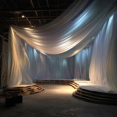 stage with curtains and spotlights
