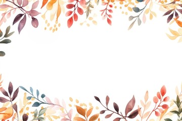 Obraz premium Autumn watercolor foliage border