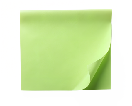 green sticky notes isolated on white background. PNG Transparent file type with high definition quality And vibrant color grading Available.