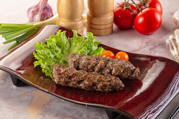 Hot beef kebab minced meat