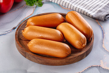 Boiled pork sausages for breakfast