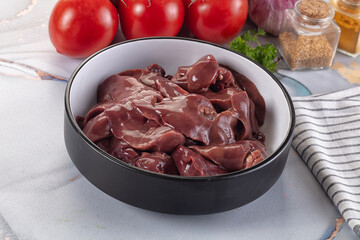 Raw chicken liver for cooking