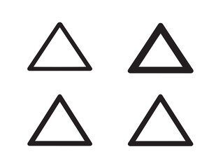 Triangle shape icons in clean geometric vector style