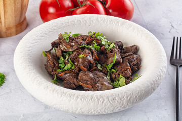 Roasted chicken liver with green onion