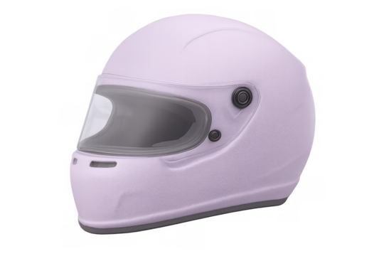 Lavender racing helmet ensuring safety on transparent background, perfect for projects related to motorsports, protection, and speed