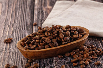 Roasted brown araboca coffee beans