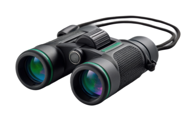 Exploring nature with binoculars adventure scenic view isolated on transparent background, png