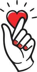 Fototapeta premium Hand making heart gesture isolated on transparent background