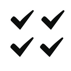 Four black check marks arranged neatly.