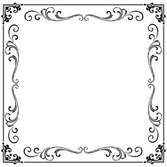 Vintage Ornamental Frame – Elegant Black Border, JPG, 300 DPI 