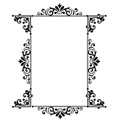 Vintage Ornamental Frame – Elegant Black Border, JPG, 300 DPI 